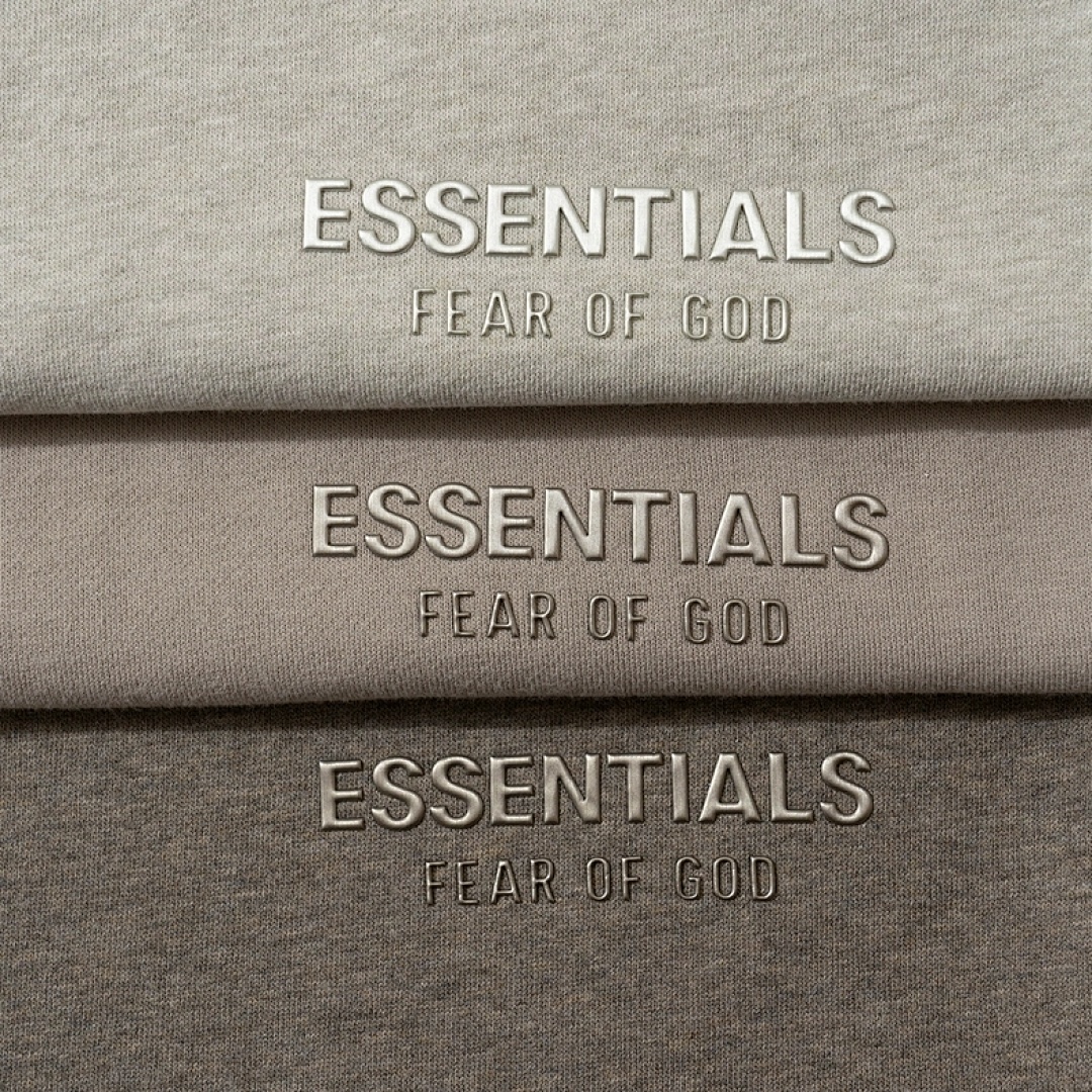 Essentials 148 Ess SS25 Classic Hoodie Label Print Short Silk Silver Gum Black Grey Brown Oatmeal XS-XL - Image 109