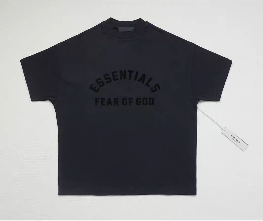 Essentials 118 ESS Full New LOGO Small High Collar Model Short Sleeve T Black S-XL 6215# - Image 4