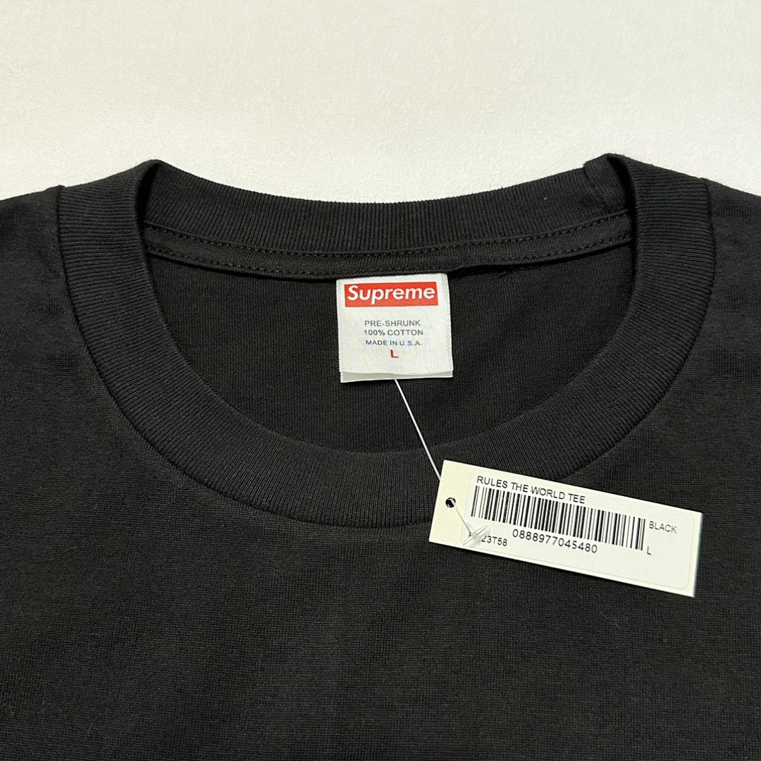 Corteiz 118 SUP X CORTEIZ Collab FW23 RULE THE WORLD TEE Print Short Sleeve Black S - Image 7