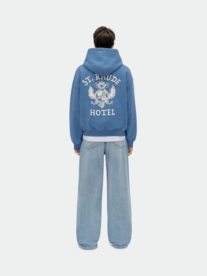 On Running ON SALE118 ST. RHUDE SEAL HOODIE Big Classic Print Short Wide BOXY Version Model : Blue S M L - Image 19