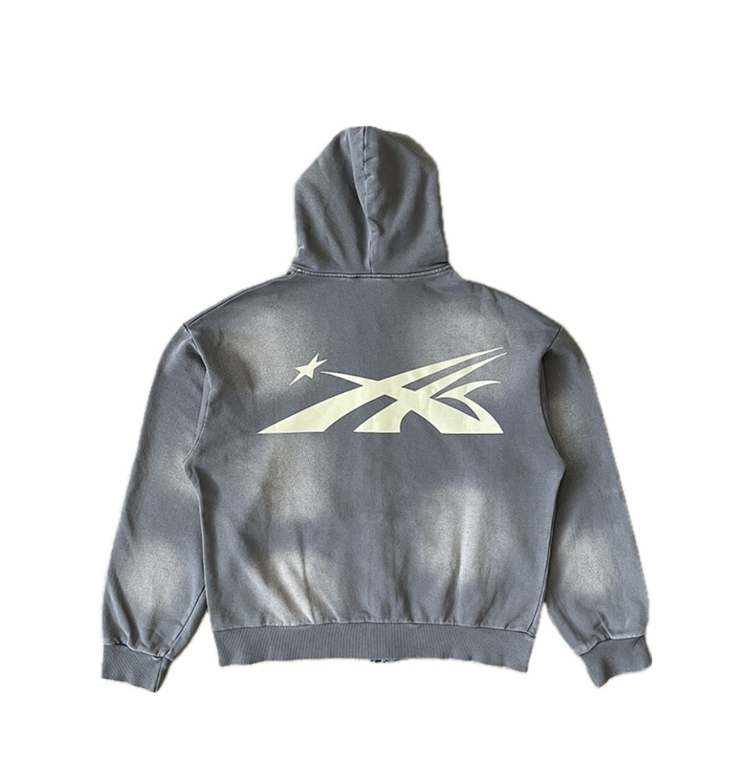 Hellstar 268 Hellstar Studios Sports Zip Up Hoodie Big Logo Water Solid Cotton Grey S-M-L-XL - Image 3