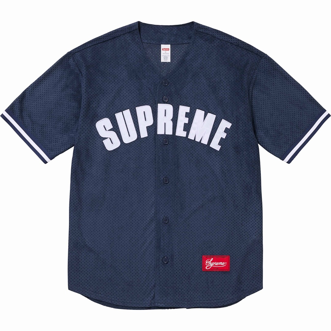 Puma 258 24SS ULTRASUEDE MESH BASEBALL JERSEY/SHOPT Suede Short Sleeve Black Light Grey Navy S M L - Image 9