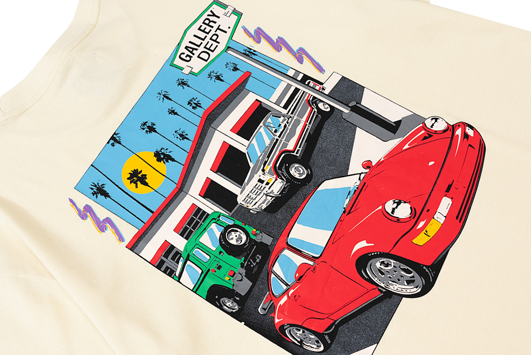 Gallery Dept 98 Gallery Dept Drive Thru Tee High Color Print Short Sleeve T Black S-XL 3606# - Image 10