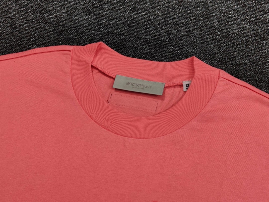 Essentials 118 Ess Double Velvet Solid Cotton Short Sleeve T Coffee Grey Black White Smoke Red XS-XL - Image 48