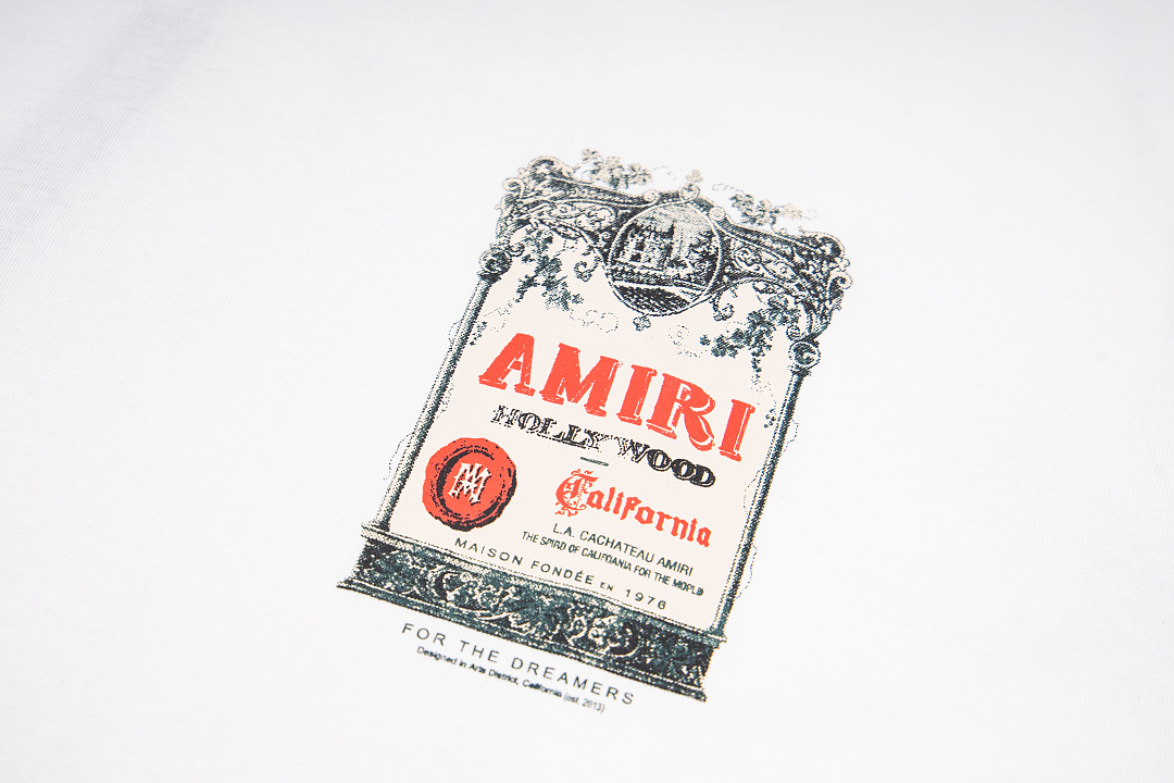 AMIRI 128 Logo 1976 Print Short Sleeve T Water Black White 9940# - Image 16