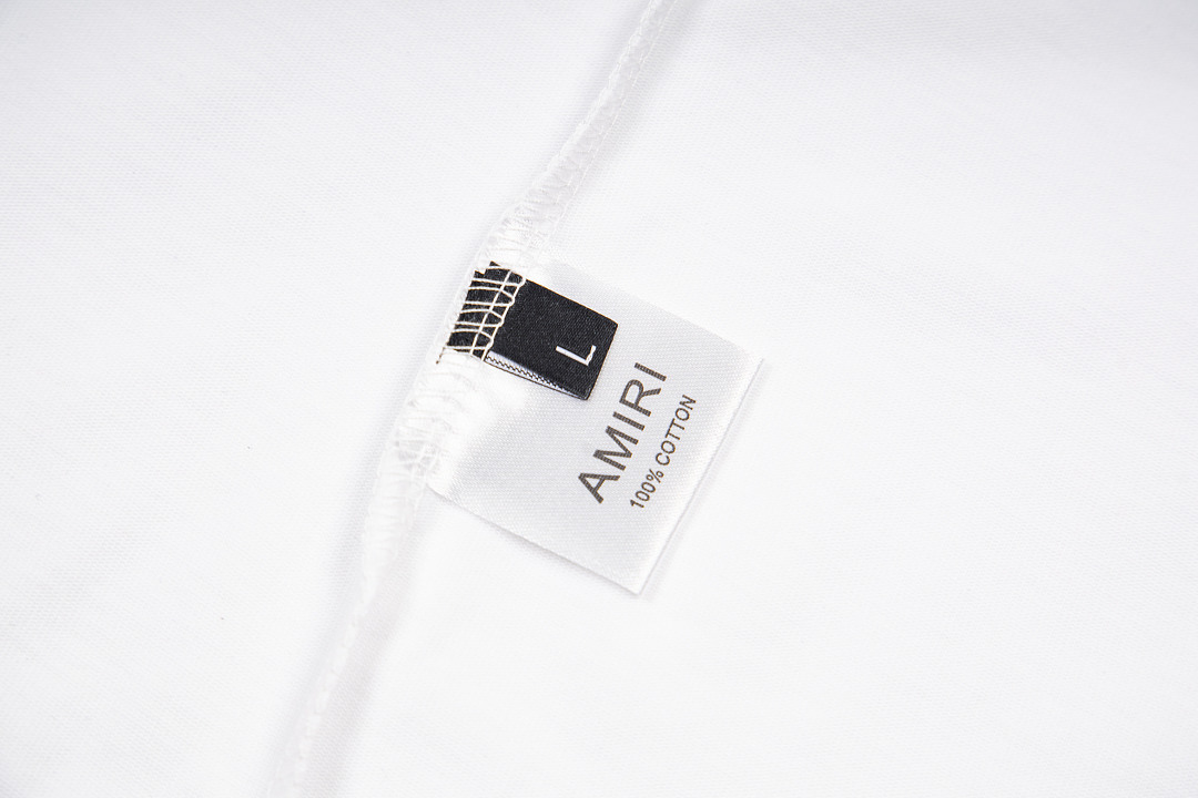 AMIRI 128 Logo 1976 Print Short Sleeve T Water Black White 9940# - Image 22