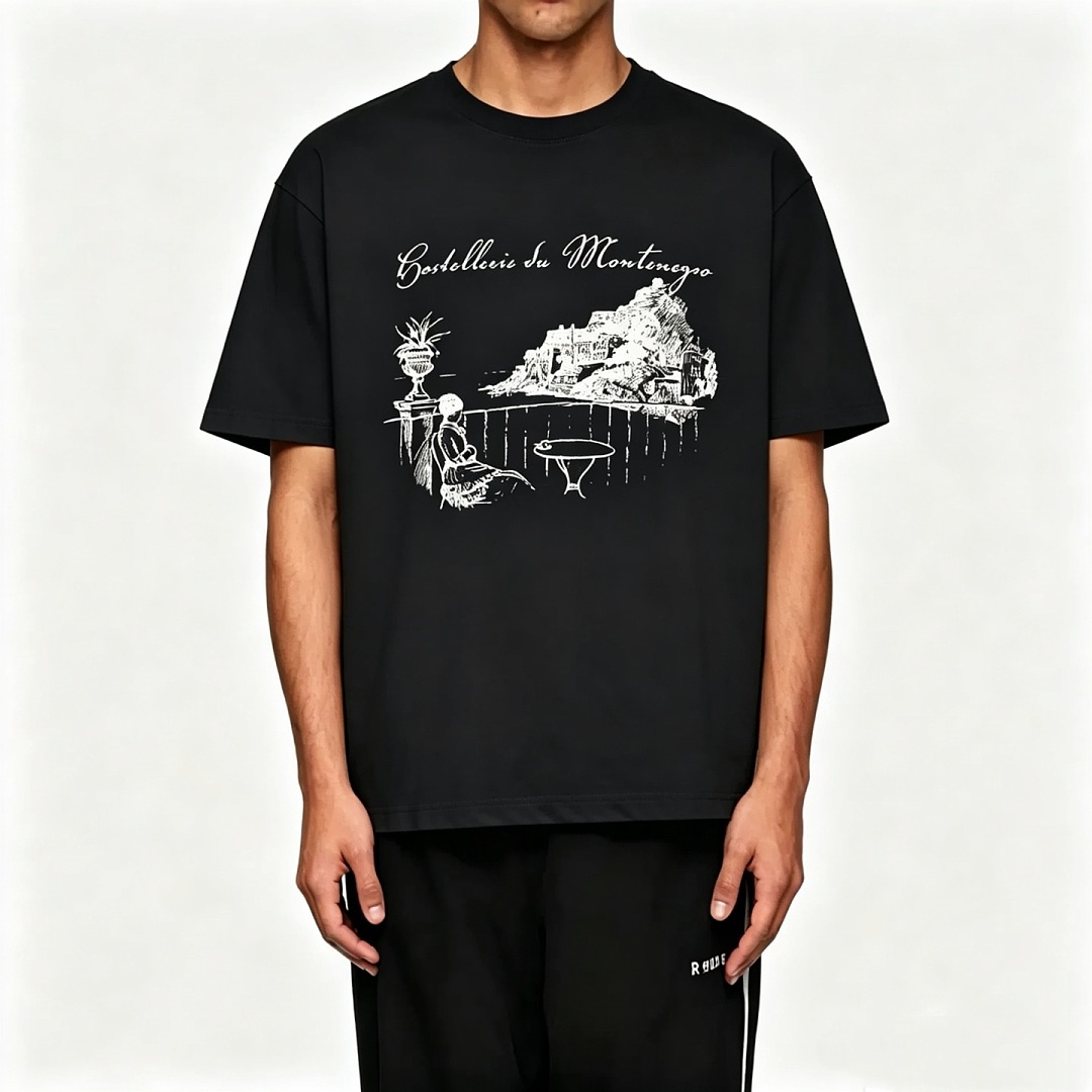 Unbranded 118 RHUD Montenegro Monda Wind Print Short Sleeve T : S M L XL (Black) - Image 24