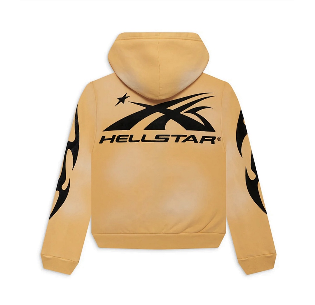 Hellstar 268 Hellstar Studios Sports Zip Up Hoodie Big Logo Water Yellow S-M-L-XL - Image 3