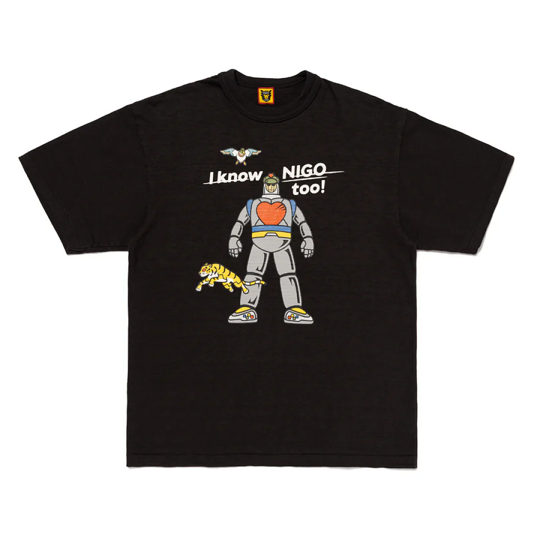 Human Made 118 HUMAN MADE X I KNOW NIGO TOO GRAPHIC Print Collar Cotton Short Sleeve T : Black White S M L