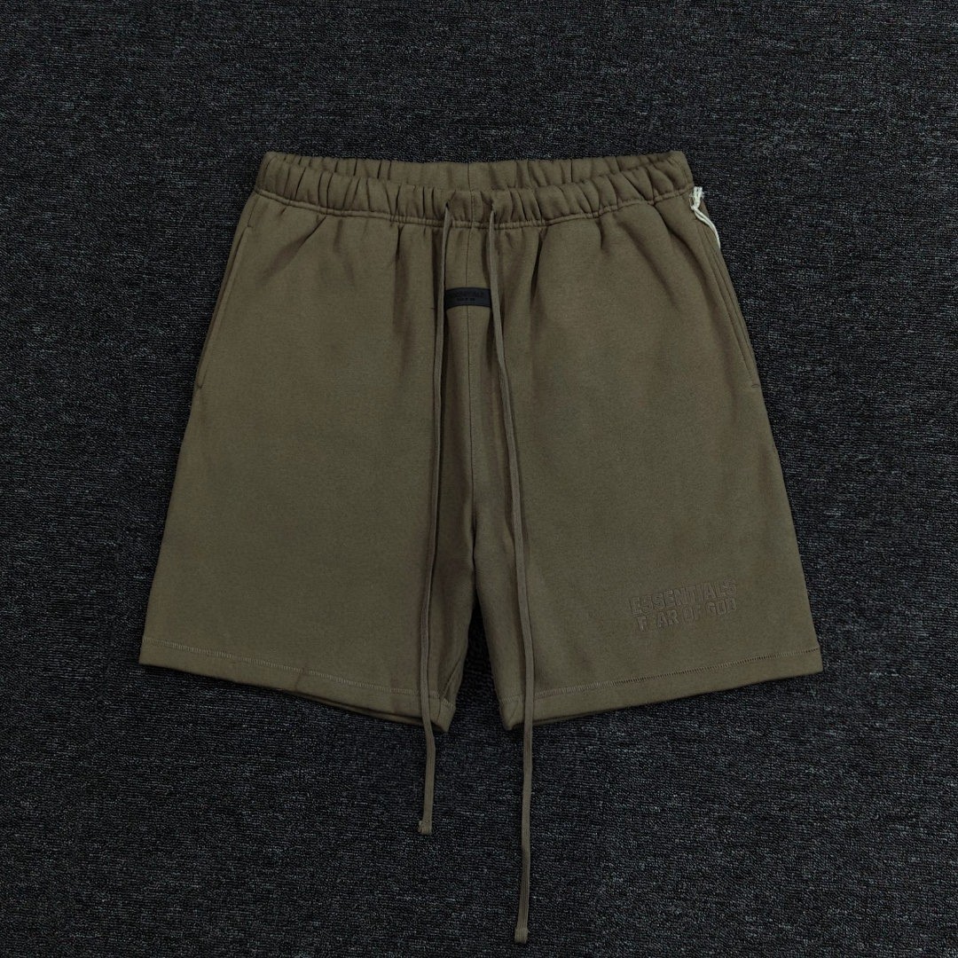 Essentials 148 Ess Double Velvet Solid Cotton Short Coffee Grey Black White Smoke Red XS-XL - Image 6