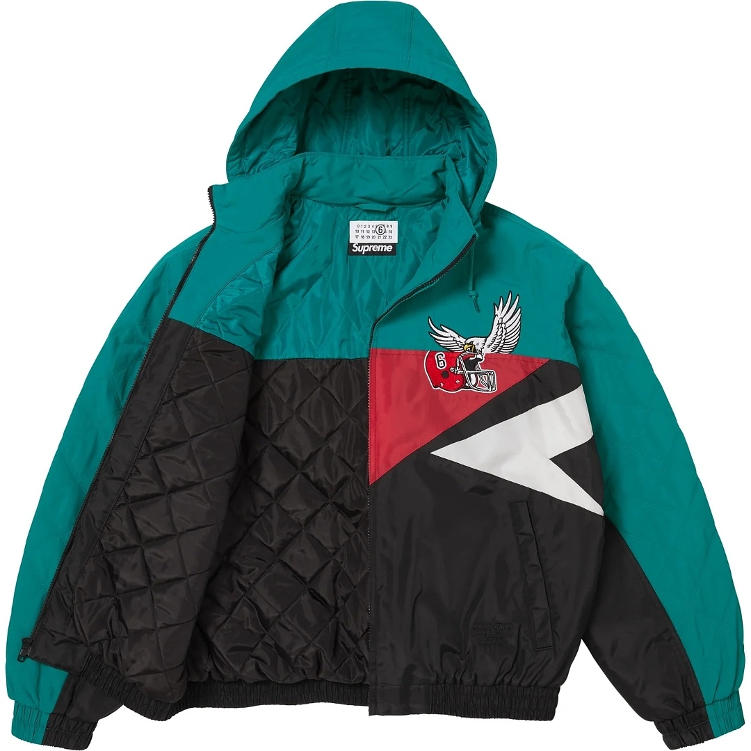 Supreme 598 MM6 SS26 WEEK4 Split Stadium Jacket Water Wind : Black / Navy S–XL - Image 4