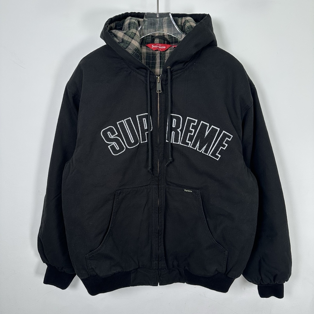 Supreme 598 25FW REFLECTIVE ARC HOODED WORK JACKET20 / Cotton Black Water Blue S - Image 4