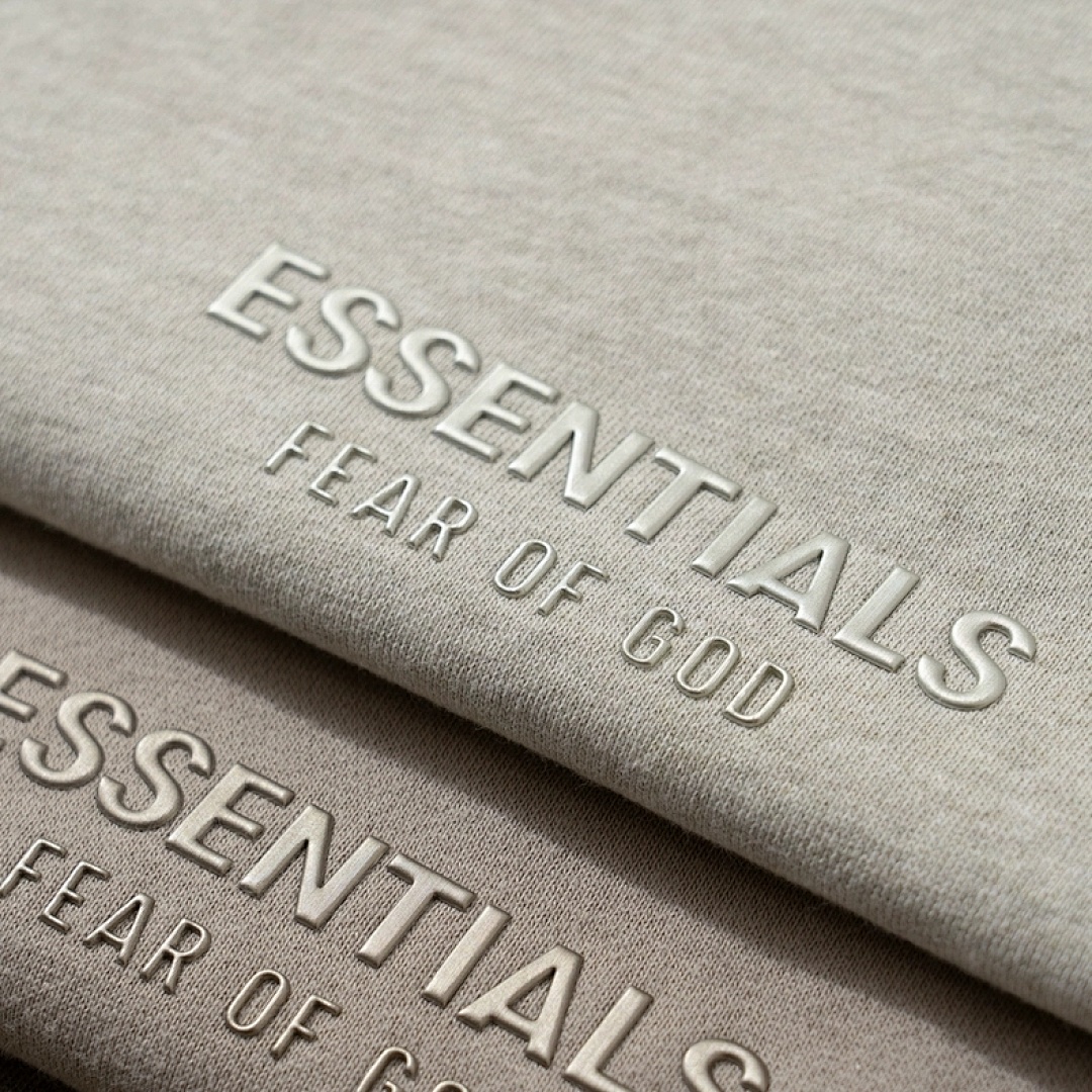 Essentials 148 Ess SS25 Classic Hoodie Label Print Short Silk Silver Gum Black Grey Brown Oatmeal XS-XL - Image 112