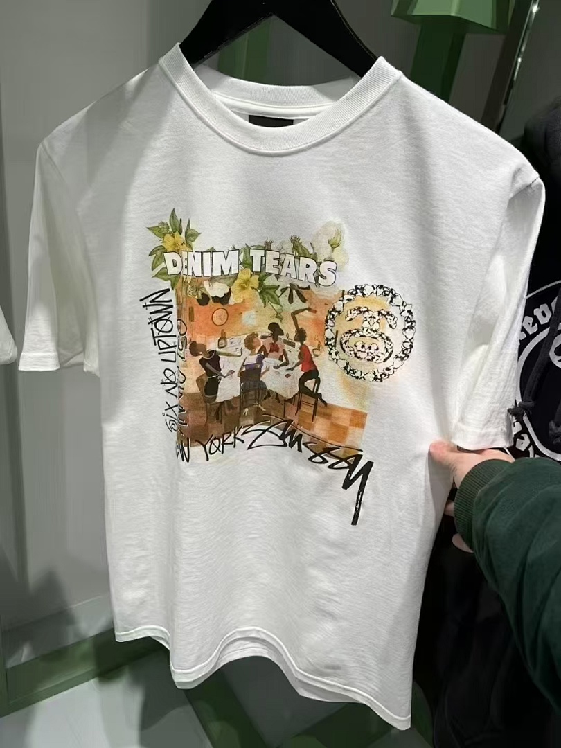 Stussy 108 Stu X Denim Tears Annie Lee Artist Tee Collab Print Short Sleeve T White S M L - Image 10