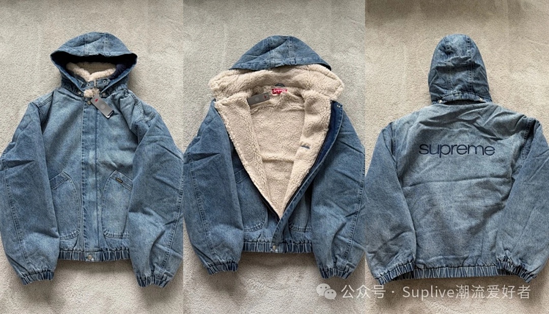 Supreme 598 24Fw Faux Shearling Lined Bomber Jacket Velvet Black White Water Blue S-XL - Image 64