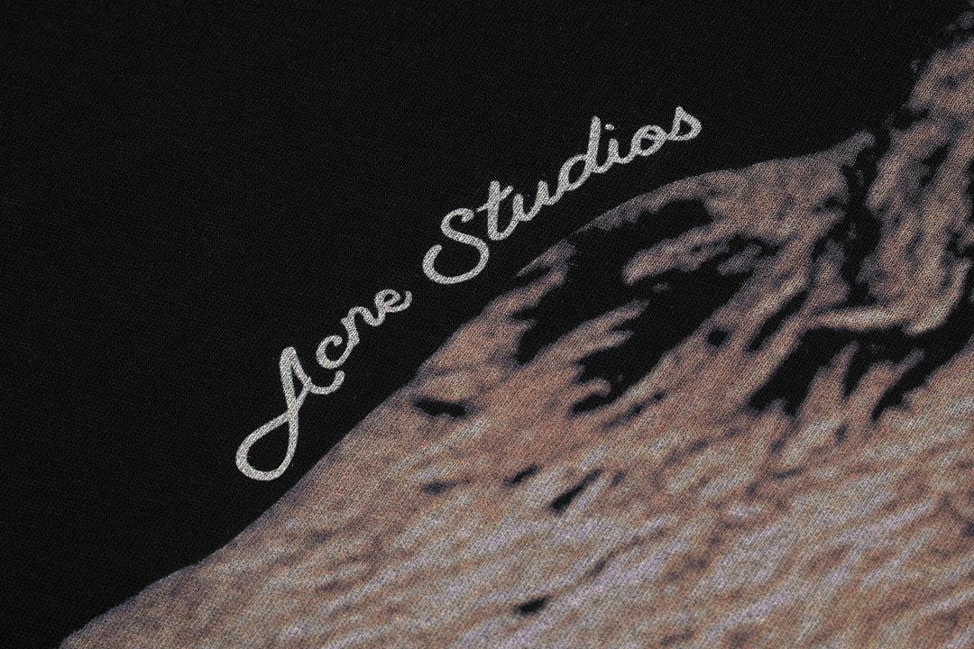 Acne Studios 128 AC Brown Print Short Sleeve T Black S-XL 8099# - Image 10