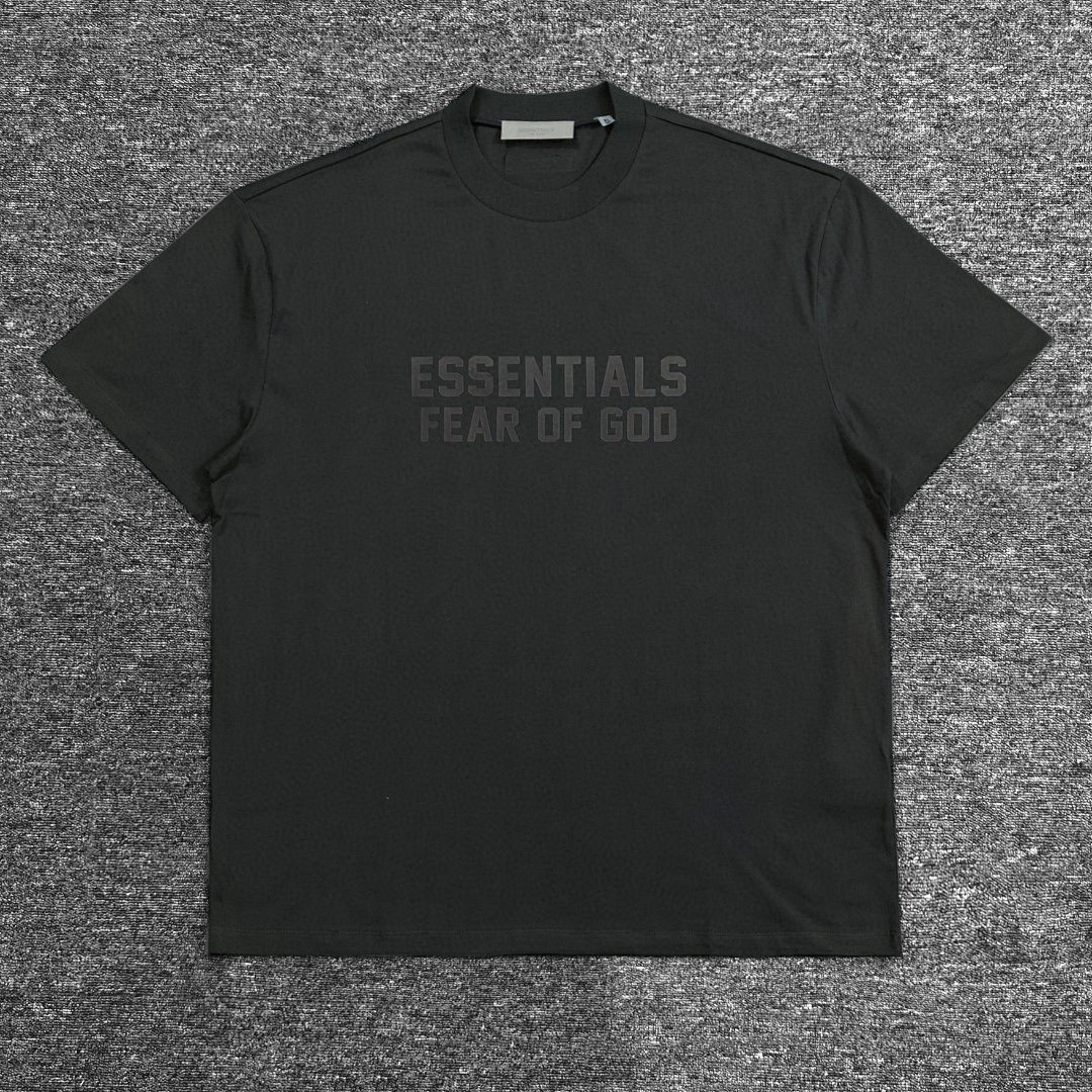 Essentials 118 Ess Double Velvet Solid Cotton Short Sleeve T Coffee Grey Black White Smoke Red XS-XL - Image 6