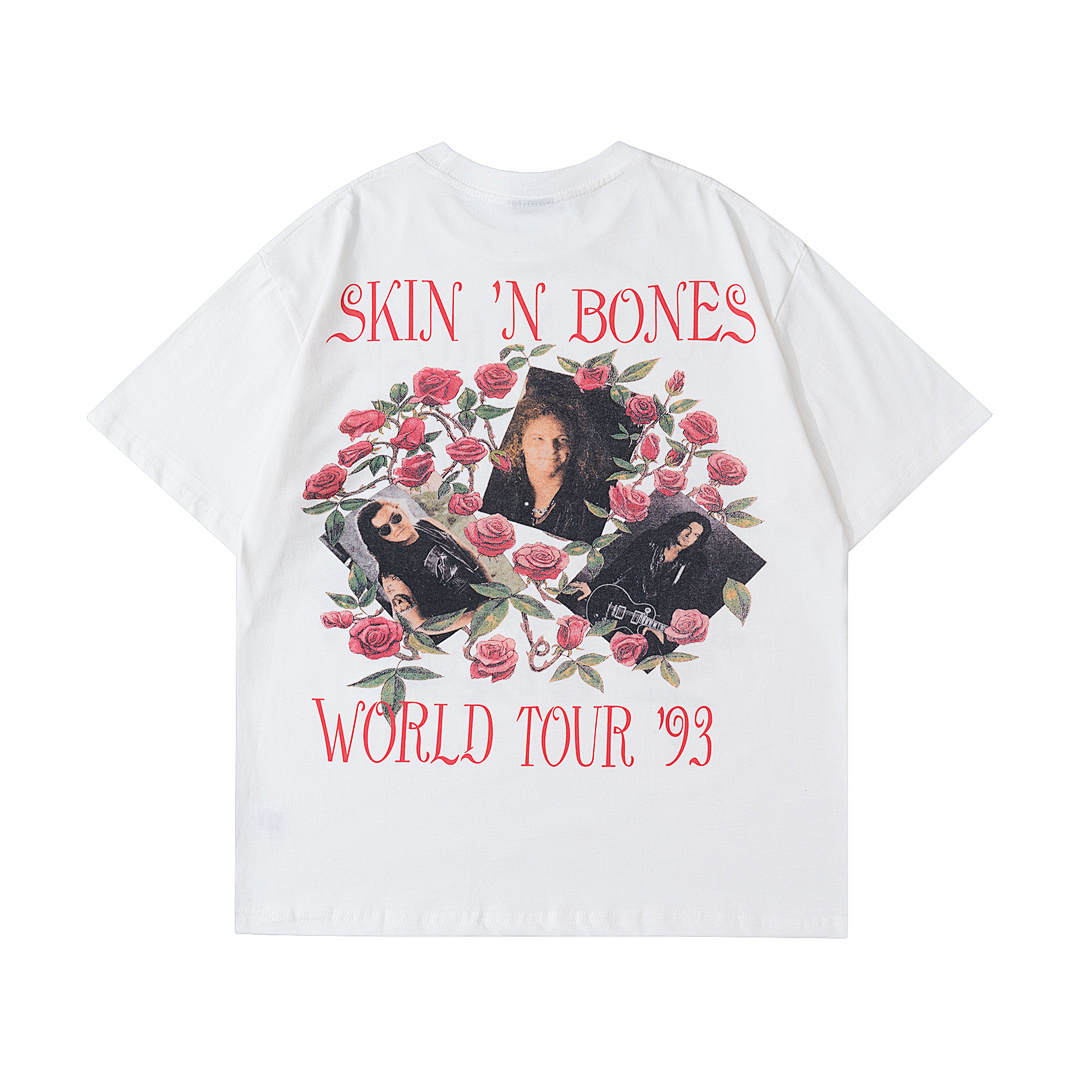 Unbranded 118 Vintage Tee GUNS N 'ROSES Floral Print Short Sleeve T White S-XL 3658# - Image 3