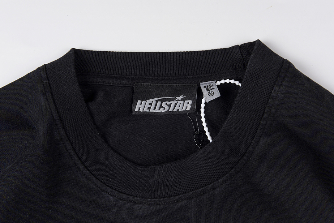 Hellstar 168 HELLSTAR STUDIOS Water Print Solid Cotton Mens Womens Short Sleeve Black S-XL - Image 8
