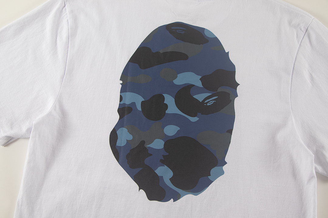 Bape 148 TOP Print Collar Short Sleeve T Black White S-XL - Image 21