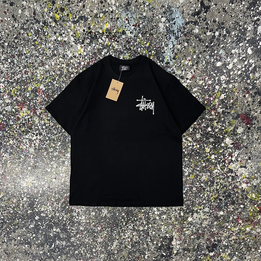Stussy 108 Stu Star Print Short Sleeve T : White Black Apricot S Ｍ L XL XXL - Image 3