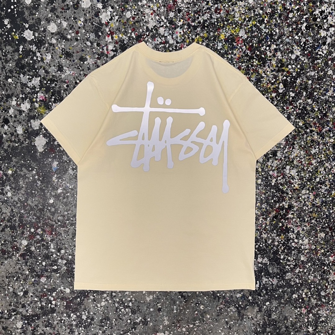 Stussy 108 Stu Light Reflection Print Short Sleeve T : Black Yellow Red Pink Blue Apricot Green Grey Khaki White S Ｍ L XL - Image 17