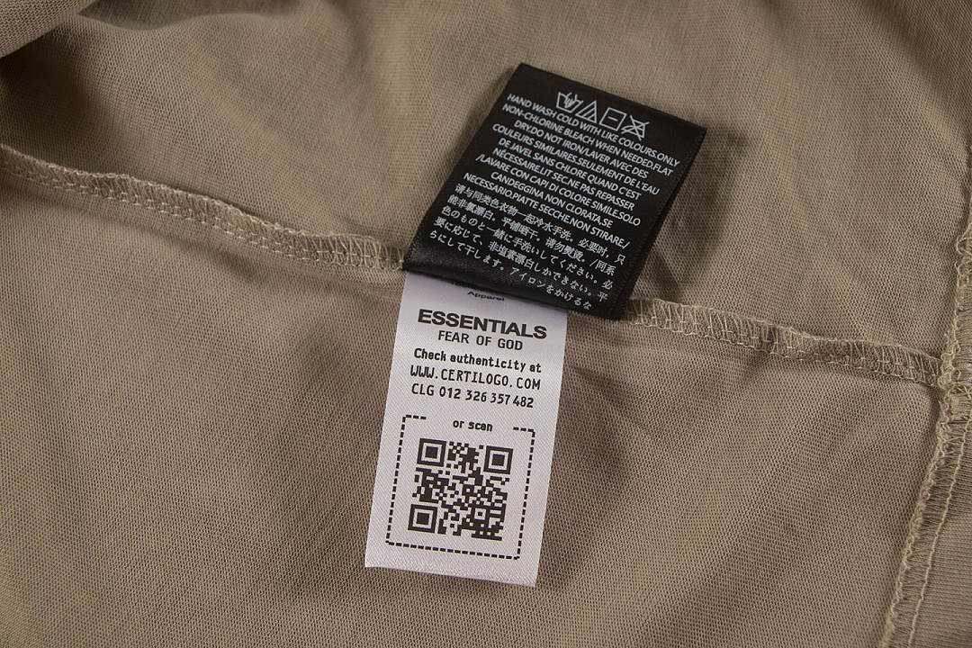 Essentials 118 SS25 Classic Hoodie Label Print Short Sleeve Silk Silver Gum : XS-XL (Grey Brown Oatmeal) - Image 79