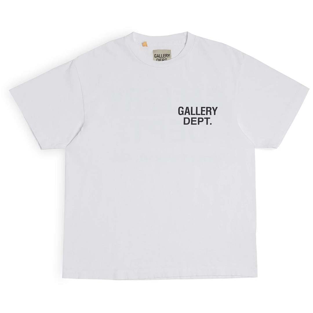 Gallery Dept 98 Gallery Dept. Classic Souvenir Tee LOGO Print Collar Short Sleeve T Black Grey White Cream Apricot Sky Blue Fruit Green Dark S M L - Image 10