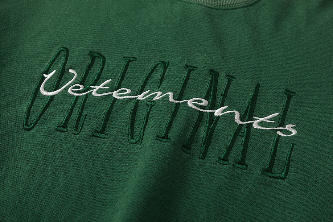 Unbranded 238 VETEMENTS VTM ORIGINAL Embroidered Collar Black Green XS S M L Diamond 8506 # - Image 7