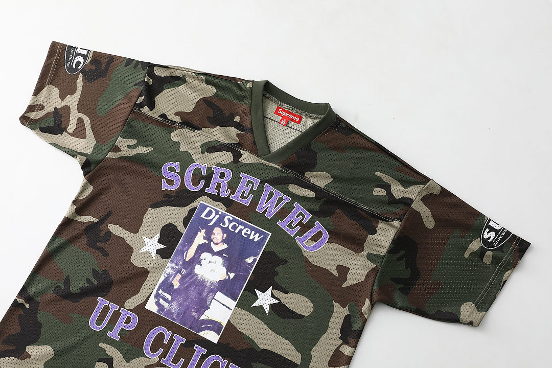 Bape 258 DJ Screw Collab SS26 Football JerseyV Collar Print : Black Camo Sky Blue S M L - Image 15