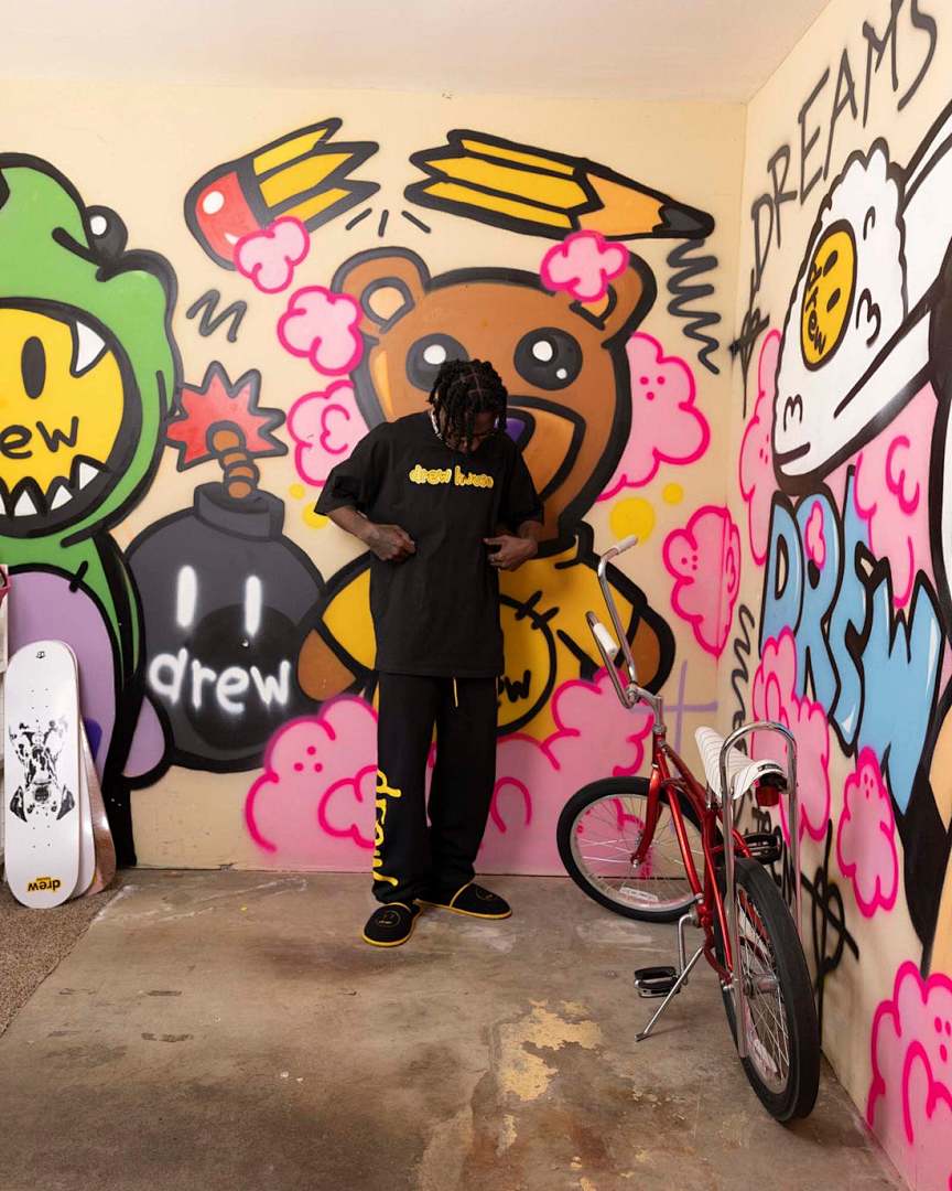 Drew House 98 DREW HOUSE SS TEE VIOLET LOGO Print Short Sleeve T Purple Yellow Black S M L - Image 11