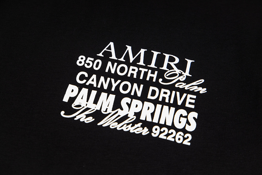 AMIRI 118 Wide Version Model Short Sleeve T Logo Print High Wind Black White S M L XL 9908# - Image 6
