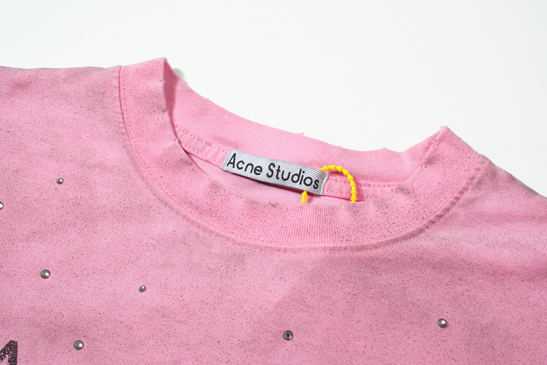 Acne Studios 138 AC Diamond LOGO Print Short Sleeve T White Grey Pink S-XL 8056# - Image 41