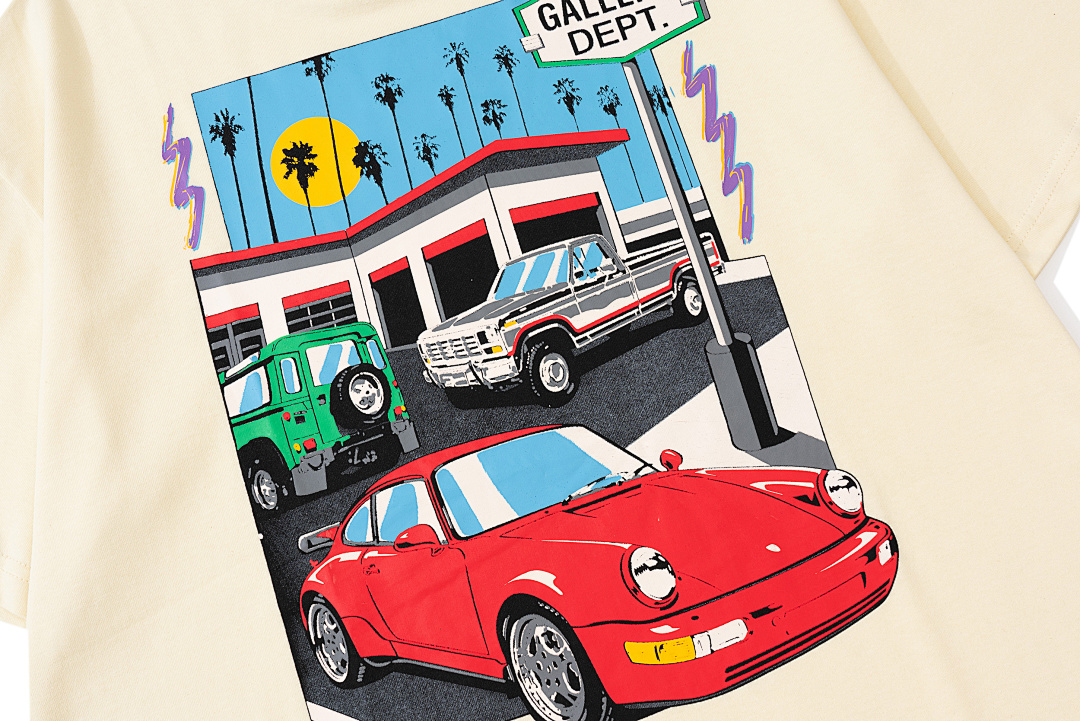 Gallery Dept 98 Gallery Dept Drive Thru Tee High Color Print Short Sleeve T Black S-XL 3606# - Image 9