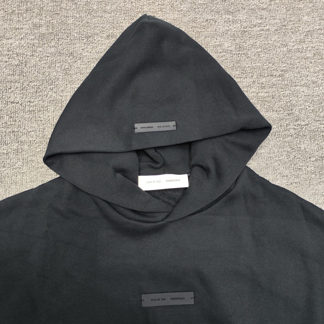 Essentials 228 Ess SS25 Classic Hoodie Label Print XS-XL (Black Oatmeal Grey Brown) - Image 22
