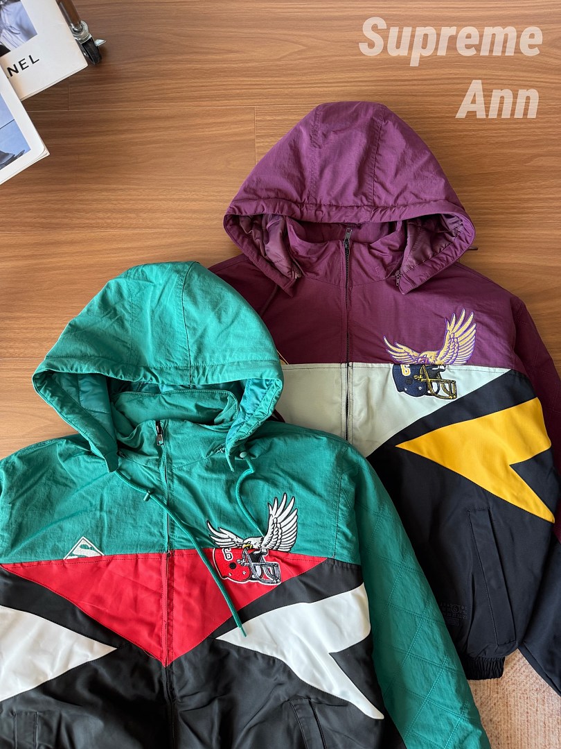 Supreme 598 MM6 SS26 WEEK4 Split Stadium Jacket Water Wind : Black / Navy S–XL - Image 10