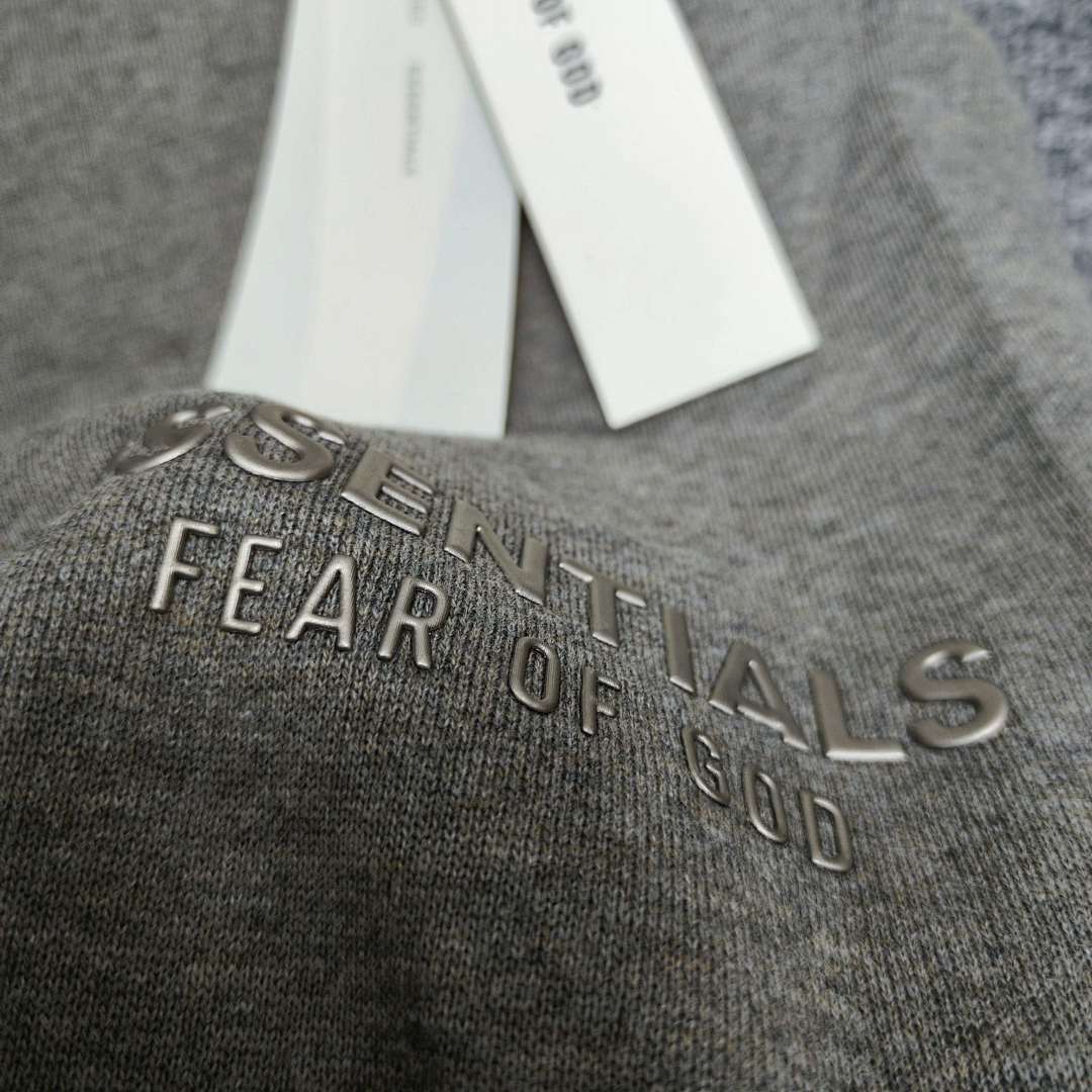 Essentials 148 Ess SS25 Classic Hoodie Label Print Short Silk Silver Gum Black Grey Brown Oatmeal XS-XL - Image 91