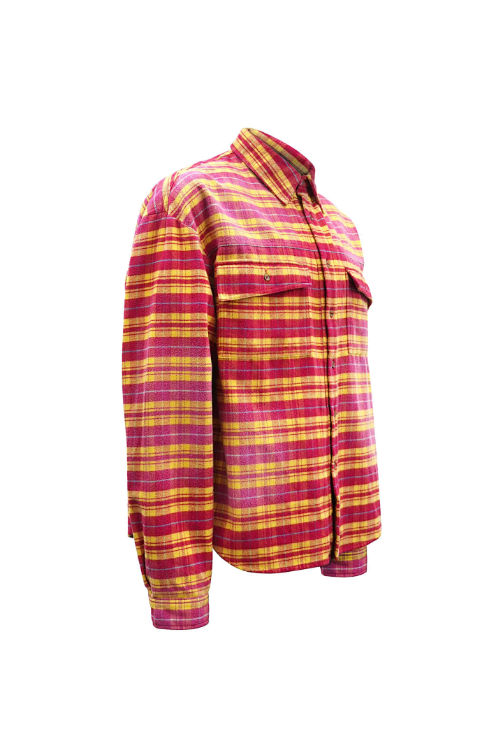 Unbranded 268 FAR FARFROMWHAT WASHED FLANNEL SHIRTS Water Ink Red Yellow S-L 3270# - Image 22