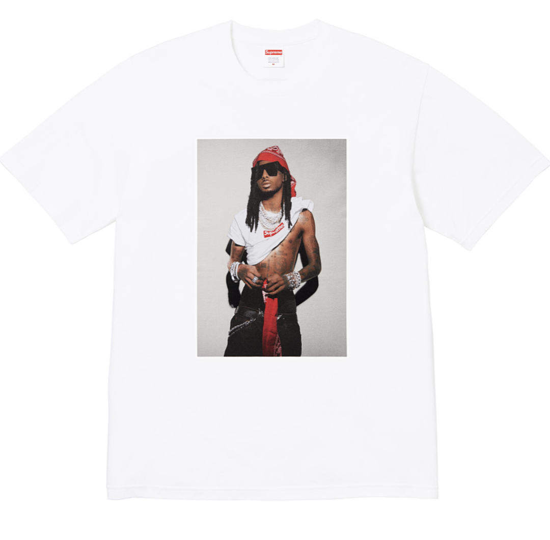 Supreme 138 Khaki T FW25 PLAYBOI CARTI PHOTO TEE Patch Print Short Sleeve Black White S-XL - Image 3
