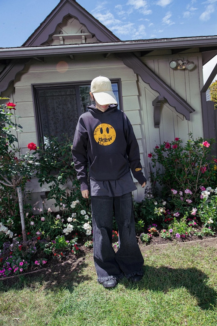 Drew House 238 DREW HOUSE MASCOT HOODIE Khaki Vintage Print Velvet Metallic Grey S M L - Image 27