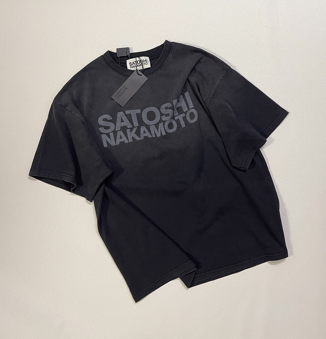 Unbranded 128 Satoshi Nakamoto Vintage Tee T Washed Black White S M L - Image 6