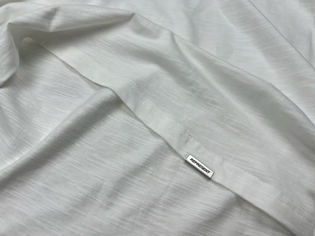 Off-White 128 REPRESENT New High Mens Womens Top Wide Short Sleeve T : S M L XL Washed Blue Off (White) - Image 23