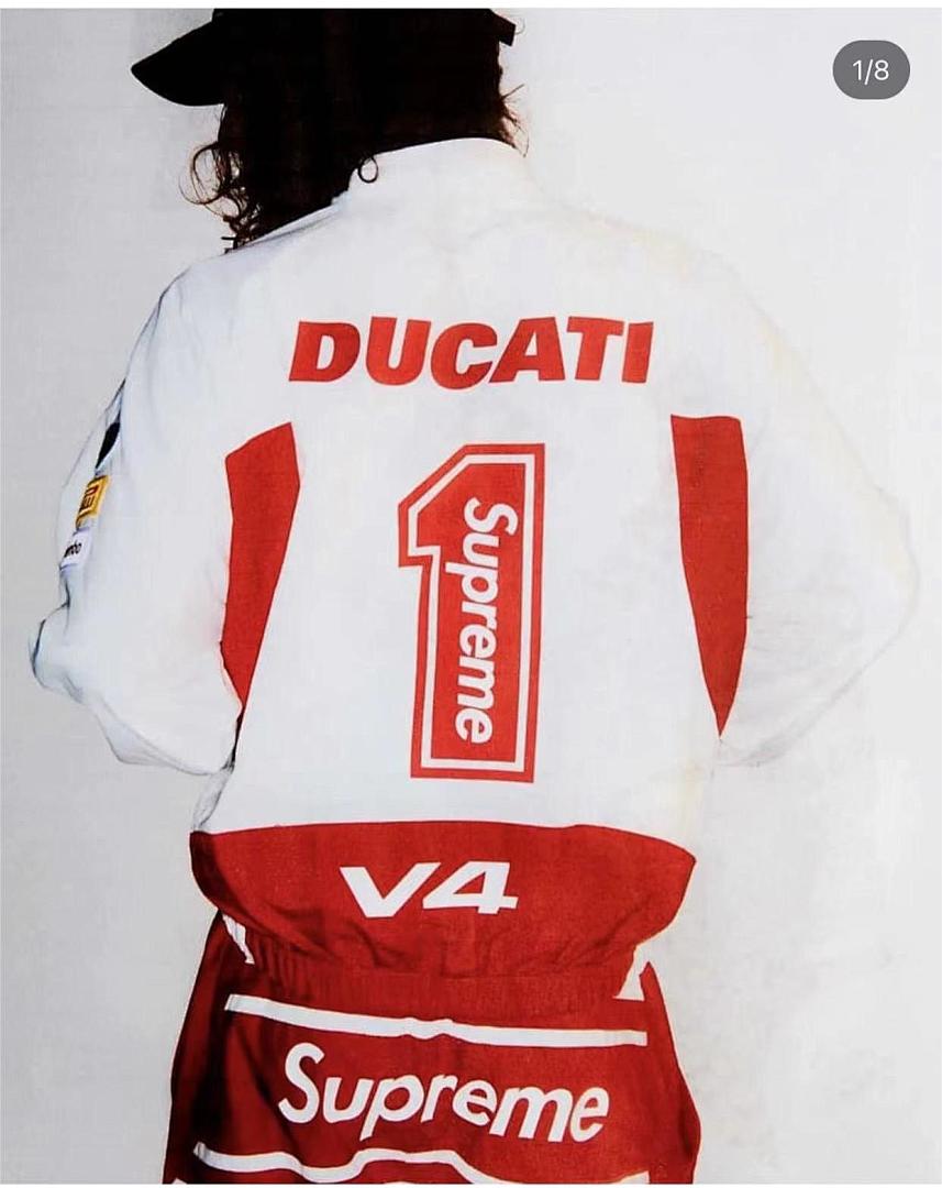Balenciaga 468 Sup 24SS Ducati Khaki Collab Track Jacket Black White S M L - Image 5