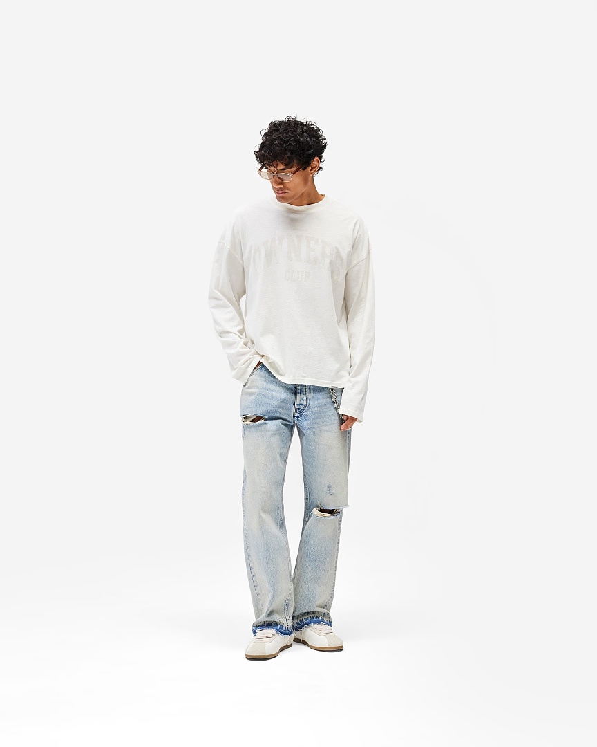 Off-White 138 REPRESENT New High Mens Womens Top Wide Long Sleeve : S M L XL Off (White) - Image 13