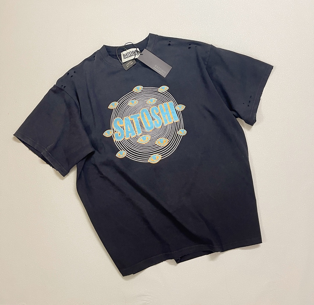 Unbranded 128 Satoshi Nakamoto Vintage Tee T Washed Black S M L - Image 5