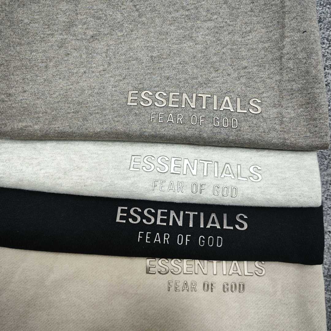 Essentials 148 Ess SS25 Classic Hoodie Label Print Short Silk Silver Gum Black Grey Brown Oatmeal XS-XL - Image 108