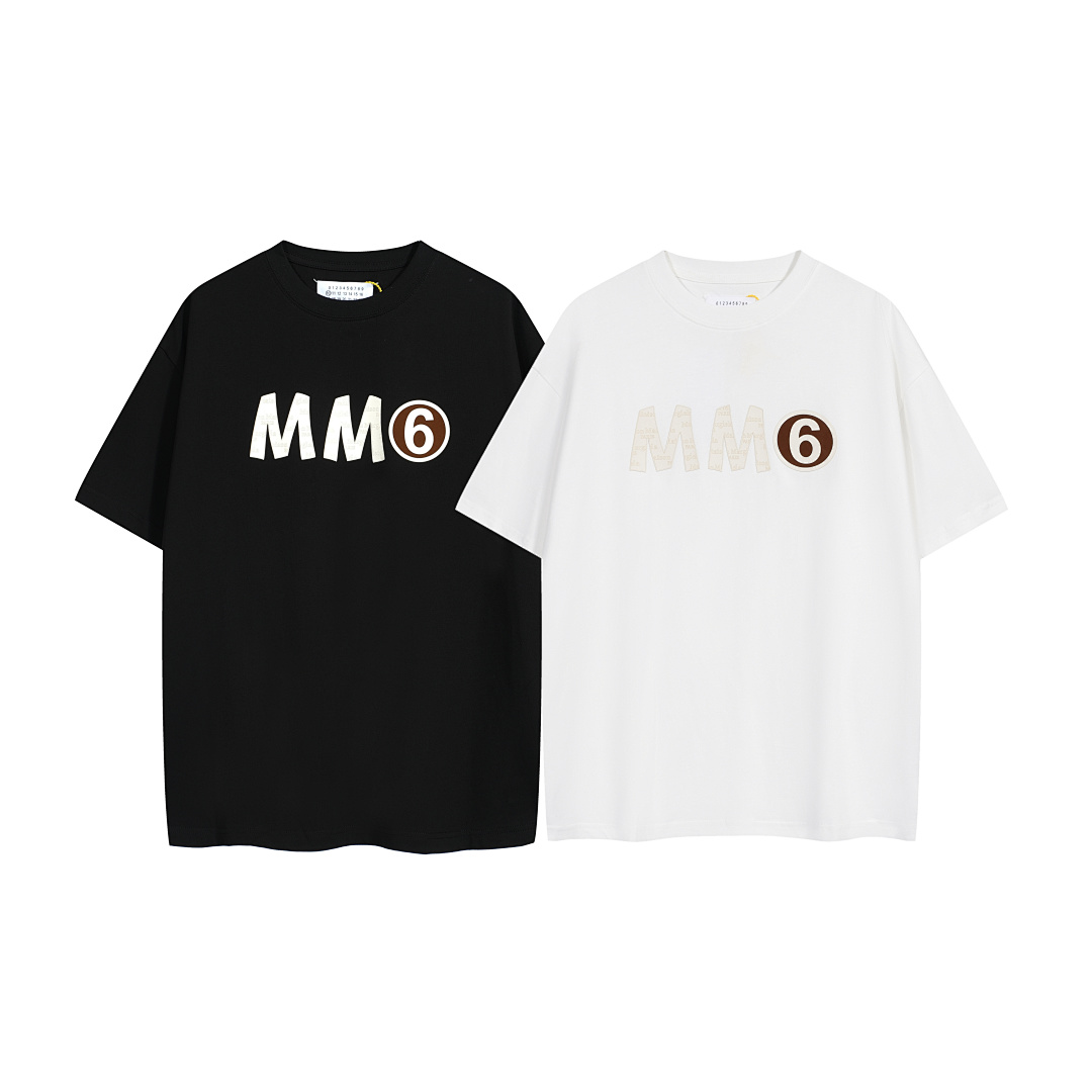 On Running 118 MM6 Maison Margiela LOGO Print Short Sleeve T Black White 46 48 50 52 3972#