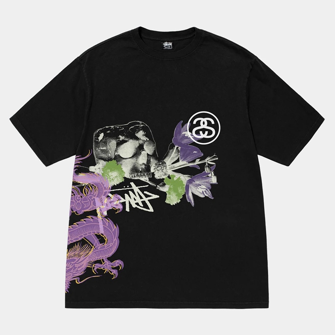 Stussy 108 STUSSY STRIKE TEE Print Short Sleeve T : White Black S M L XL Y1322# - Image 3
