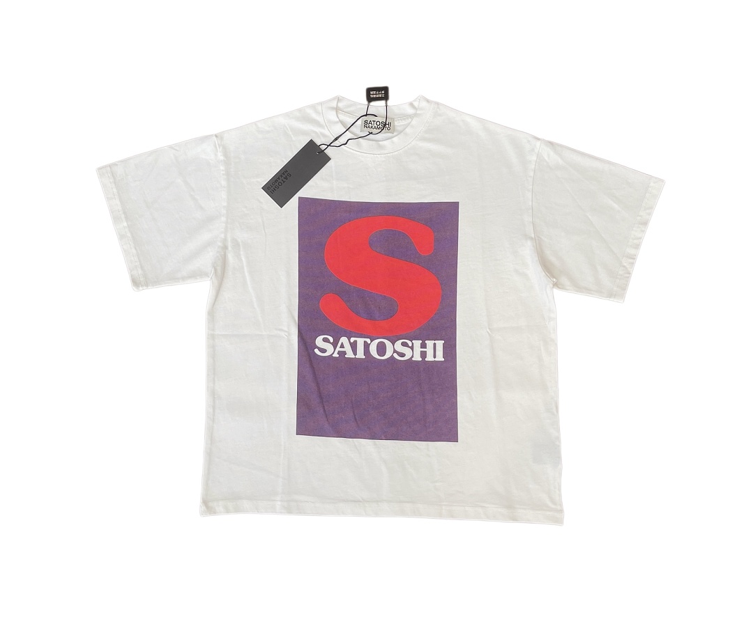 Off-White 128 Satoshi Nakamoto SN Block Tee Print T : Off White S M L - Image 3