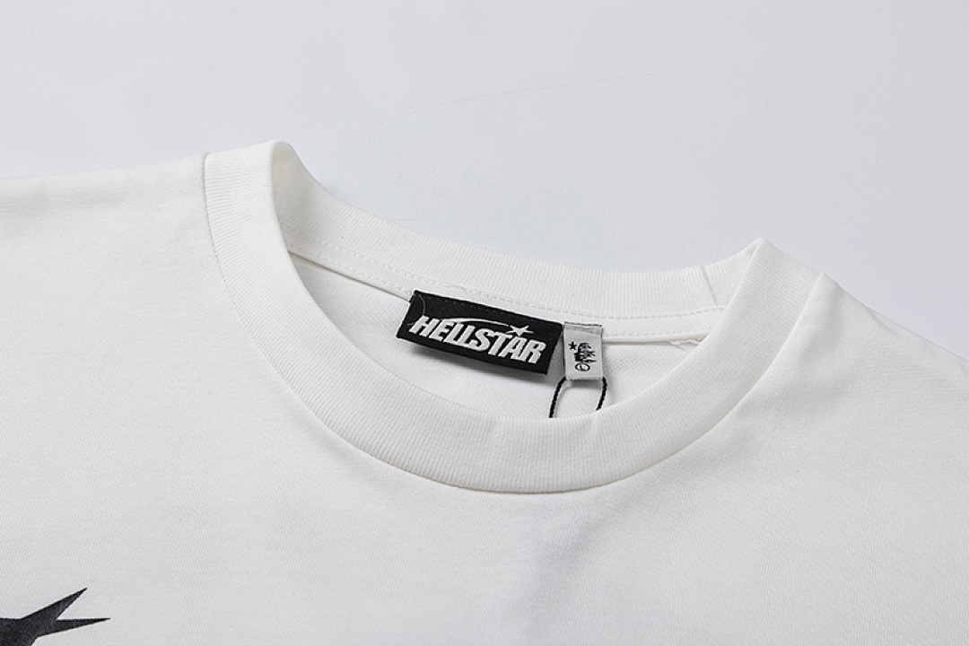 Off-White 128 HELLSTAR STUDIOS INS Big Logo Solid Cotton Water Short Sleeve T Off White S-M-L-XL - Image 4